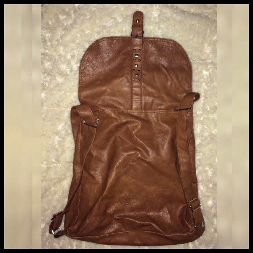 Brown 'Leather' Backpack Messenger Bag